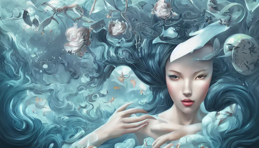 Image similar to secret imagination by ross tran, detailed painting, pop surrealism, a vivid landscape, a simple vector based illustration, minimalist, an ultrafine detailed painting by rafal olbinski, airbrush art, artgerm, very detailed, skeuomorphic, behance contest winner