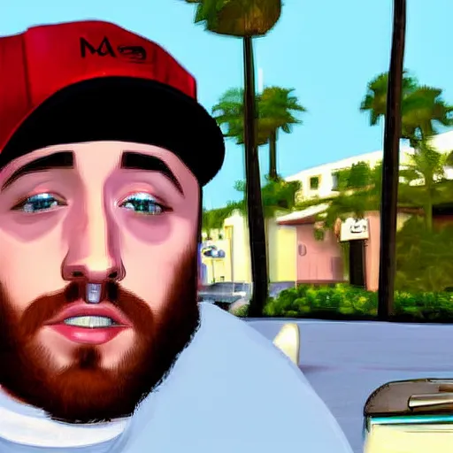 Image similar to mac miller, in gta vice city