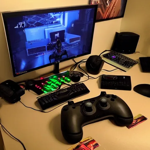 Image similar to gaming setup