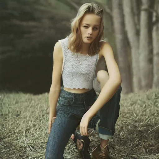 Image similar to realistic photoshoot for a new new balance lookbook, color film photography, portrait of a beautiful person, in style of Addy Campbell, 35mm, graflex