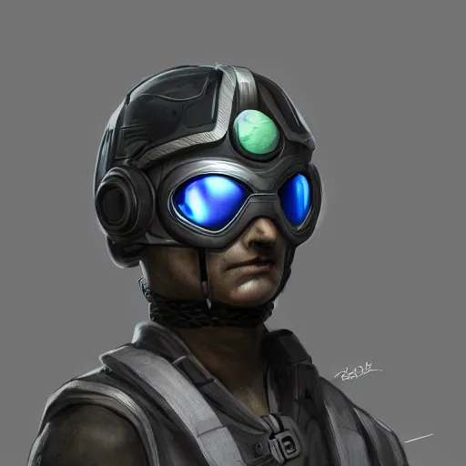 Prompt: nano soldier helmet goggles future vision concept art high detail trending on artstation