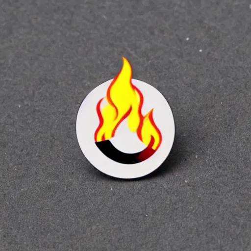 Image similar to minimalistic circle enamel pin of a alcohol cup on fire flame, retro design