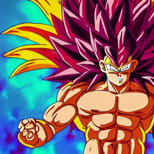 Prompt: 4K headshot of godlike Saiyan with defined arms and open hands and bloody clothes with vibrantly colored giant mandala wings , intricate face , flawless anime cel animation by Kentaro Miura, psychedelic , highly detailed upper body , professionally post-processed , beautiful, scary, symmetry accurate features, epic, octane rendered, anime masterpiece, accurate