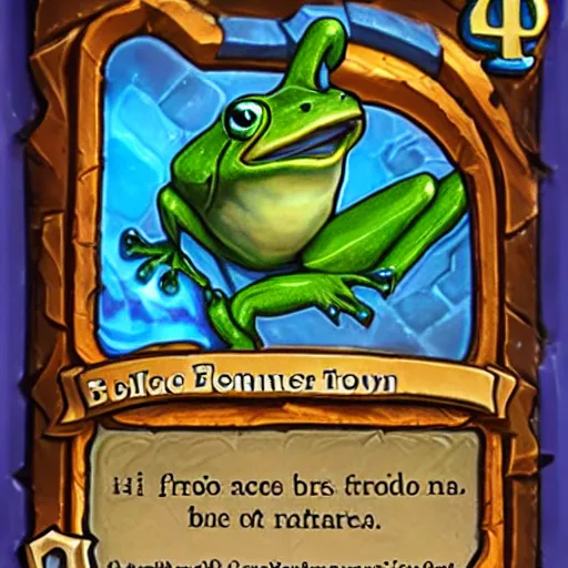 Prompt: hearthstone card of a frog