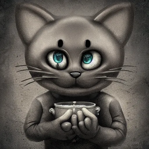 Image similar to Hello Kitty, artwork by Antón Semenov,