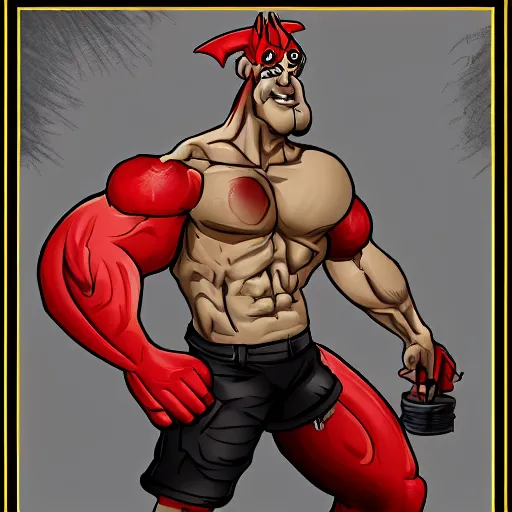 Image similar to muscular dragon firefighter