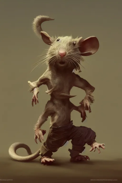 Image similar to a rat, in the style of Rayman origins, michael ancel, Ruan Jia and Mandy Jurgens and Greg Rutkowski, trending on Artstation, award winning, unreal engine, octane render W 1024