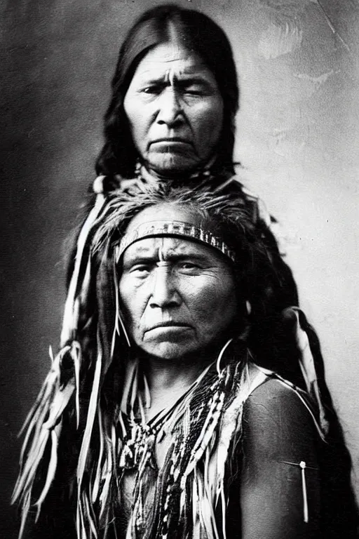 Image similar to “Photo of Native American indian woman, portrait, skilled warrior of the Chiricahua Apache, Lozen was the sister of Victorio a prominent Chief, showing pain and sadness on her face, ancient, realistic, detailed”