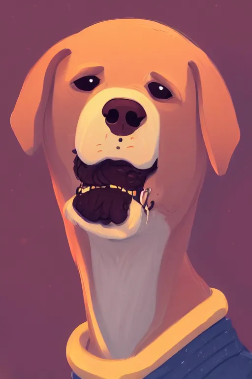 Image similar to a portrait of humanization of jake the dog from adventure time, grim - lighting, high - contrast, intricate, elegant, highly detailed, digital painting, artstation, concept art, smooth, sharp focus, illustration