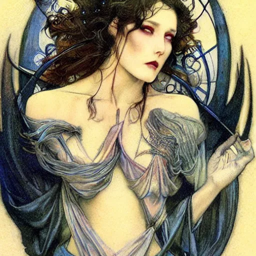 Prompt: realistic concept of time by gerald moira, ayami kojima, amano, greg hildebrandt, ann long, and mark brooks, female, feminine, art nouveau, victorian, neo - gothic, gothic, character concept design