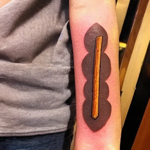 Image similar to a tattoo of a single churro stick