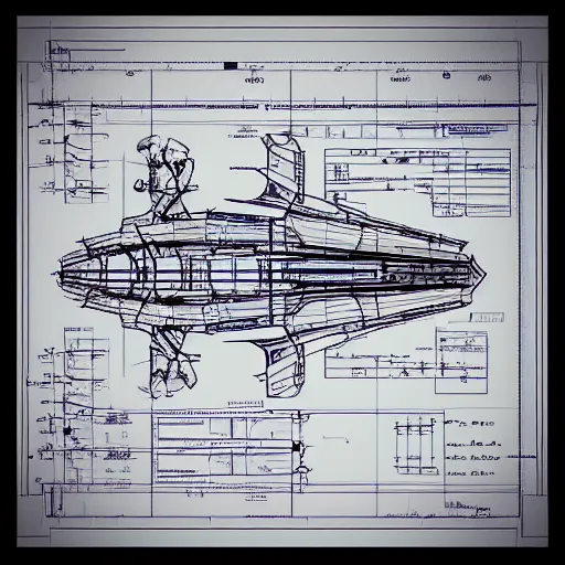 Prompt: spaceship blueprint