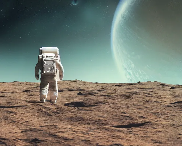 Prompt: astronaut exploring an unknown planet of eden. octane render,4k, f32,55mm photography,wide angle