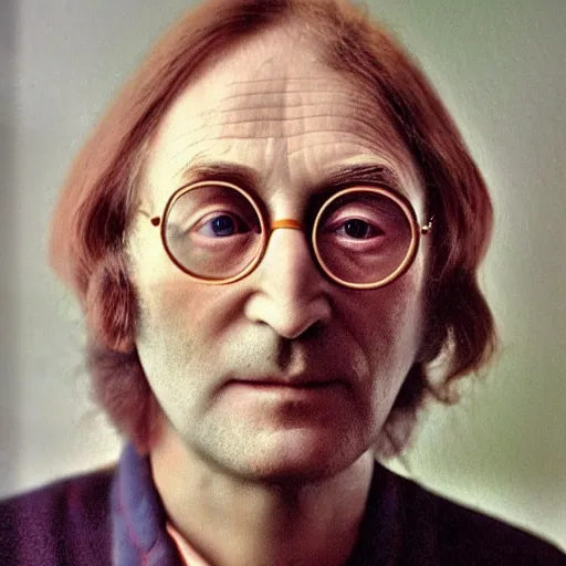 Prompt: A colored colorized photograph of old John Lennon as an old man in his eighties with short hair in the 2010s, John Lennon, taken in the late 2010s, taken on a 2010s Camera, realistic, hyperrealistic, very realistic, highly detailed, very detailed, extremely detailed, detailed, digital art, trending on artstation, headshot and bodyshot, detailed face, very detailed face, very detailed face, real, real world