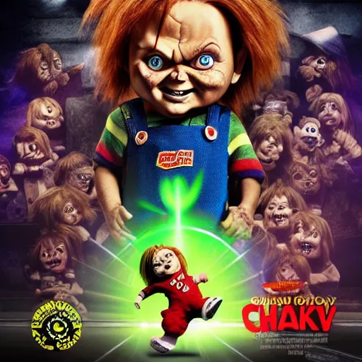 Image similar to Chucky versus Demonic Toys movie poster