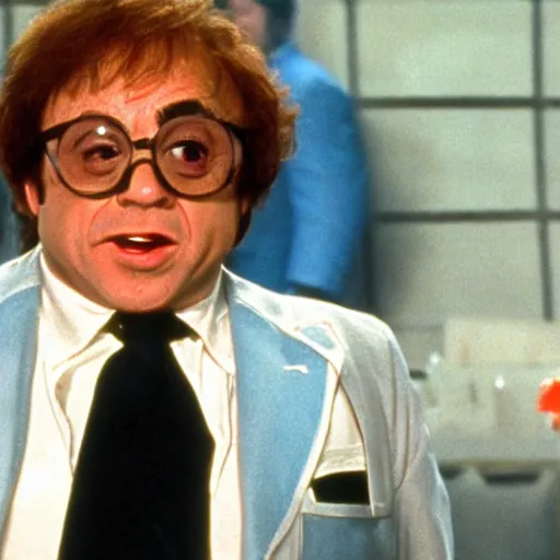 Prompt: Danny Devito as Austin Powers, film still from The Spy Who Shagged Me, detailed, 4k