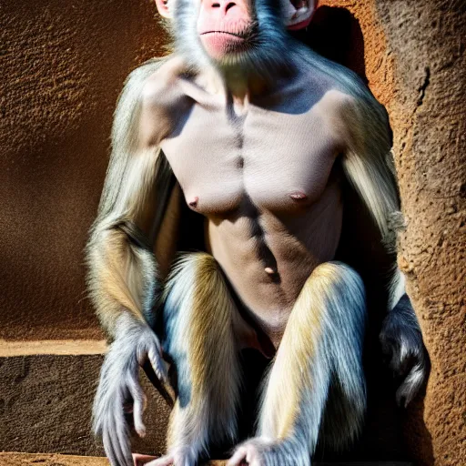 Image similar to muscular a monkey dressed as a wizard, highly detailed, high quality, hd, 4 k, 8 k, canon 3 0 0 mm, professional photographer, 4 0 mp, lifelike, top - rated, award winning, realistic, sharp, no blur, edited, corrected, trending