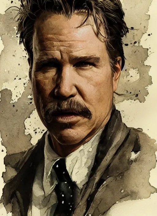 Prompt: portrait, Val Kilmer as Doc Holiday, watercolor, dramatic lighting, cinematic, establishing shot, extremely high detail, foto realistic, cinematic lighting, pen and ink, intricate line drawings, by Yoshitaka Amano, Ruan Jia, Kentaro Miura, Artgerm, post processed, concept art, artstation, matte painting, style by eddie mendoza, raphael lacoste, alex ross