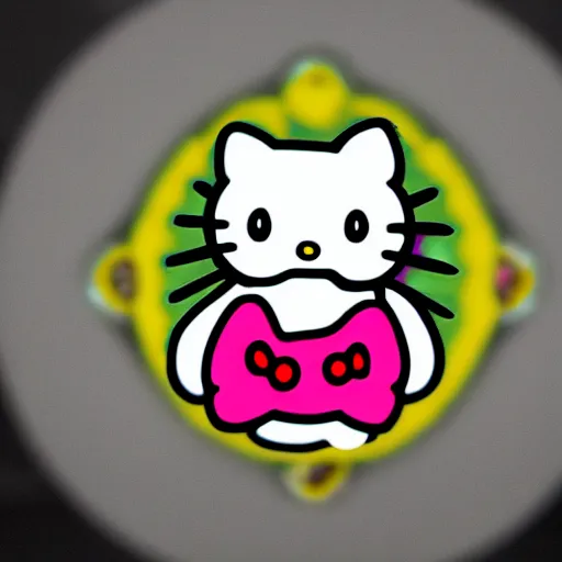 Image similar to Zombie Hello Kitty, digital art, EOS-1D, f/1.4, ISO 200, 1/160s, 8K, RAW, unedited, symmetrical balance, in-frame