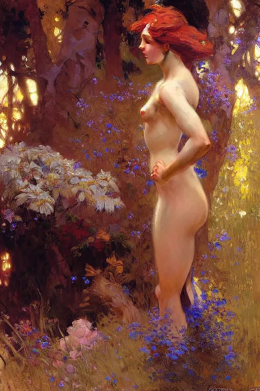 Image similar to 2 attracting male, painting by gaston bussiere, craig mullins, greg rutkowski, alphonse mucha