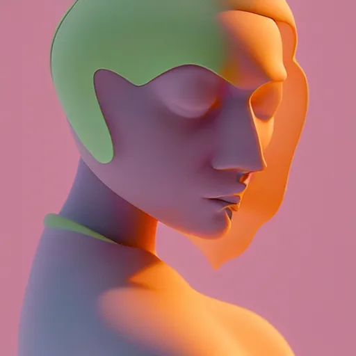Image similar to abstract 3d female pastel sculpture by james jean and Jason Chan, redering, redshift, octane