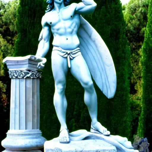 Image similar to disney hercules as a greek marble statue