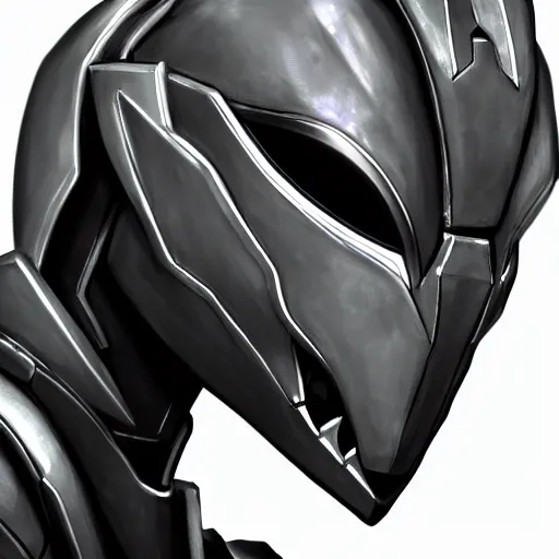 Image similar to close up bust of a cute stunning robot anthropomorphic female dragon, with sleek silver armor, a black OLED visor over the eyes, detailed digital art, furry art, anthro art, sci fi, warframe art, destiny art, high quality, 3D realistic, Furaffinity, Deviantart