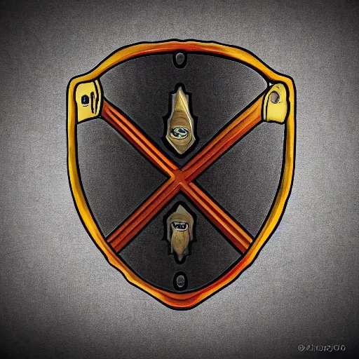 Image similar to bar magnet on a shield, smooth, digital art