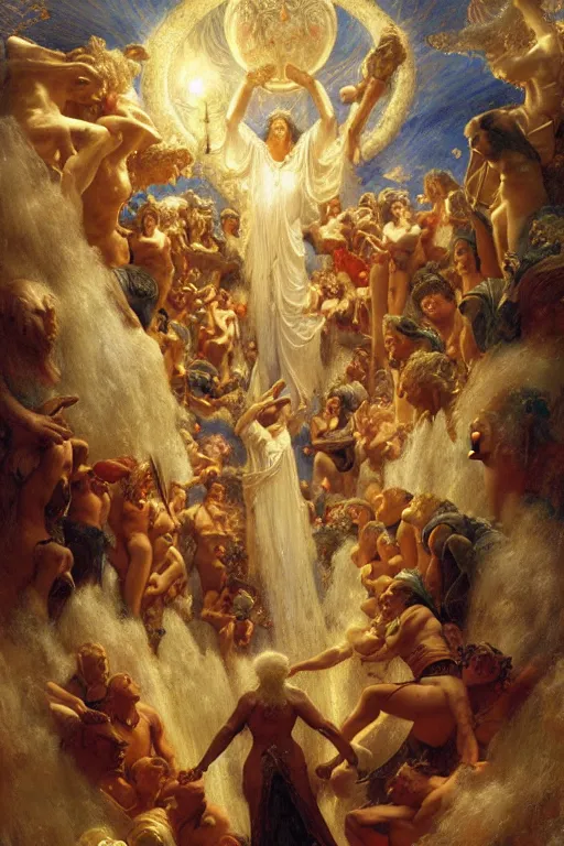 Image similar to the nine spheres of heaven from dante's divine comedy. highly detailed painting by gaston bussiere, craig mullins, j. c. leyendecker 8 k