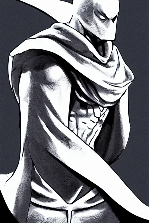 Image similar to moon knight, concept art portrait