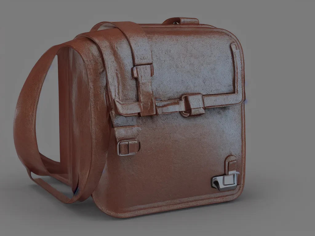 Prompt: futuristic leather bag in the style of brand mlouye, original design, bespoke, tote bag, product concept, 3 d render, octane renderer, raytracing, 8 k resolution, rim light, hyperrealistic, photorealistic, high definition, highly detailed, tehnicolor, product photography, masterpiece