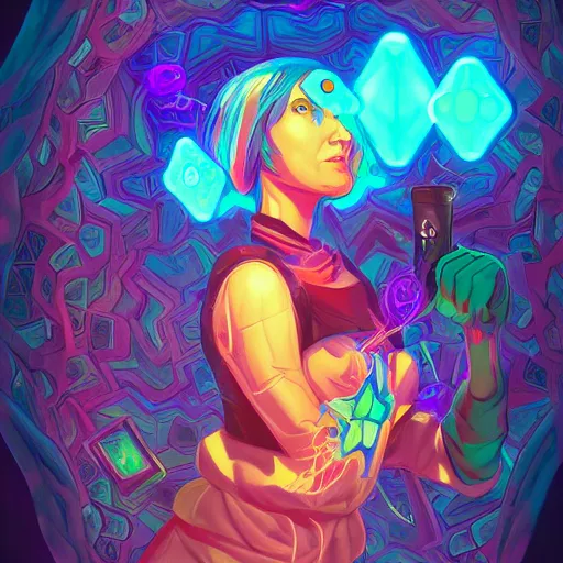 Image similar to skill magic geek inside matrix deepdream radiating a glowing aura stuff loot legends stylized digital illustration video game icon artstation lois van baarle, ilya kuvshinov, rossdraws,