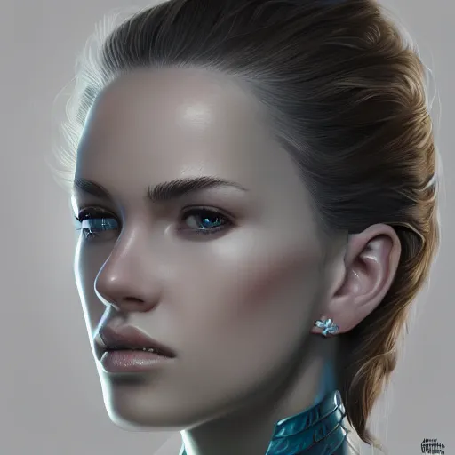 Image similar to A close up portrait of a Alyx Vance, D&D, intricate, elegant, highly detailed, digital painting, artstation, concept art, smooth, sharp focus, illustration, art by Viktor Antonov