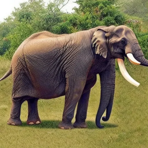 Image similar to elephant and t - rex!!! hybrid!!!!!!!!!