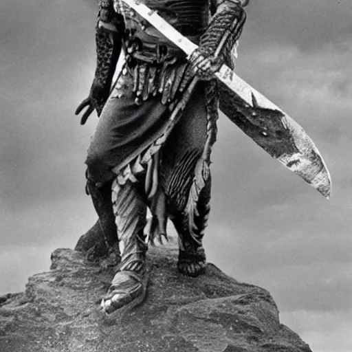 Prompt: photo of an Atlantean warrior