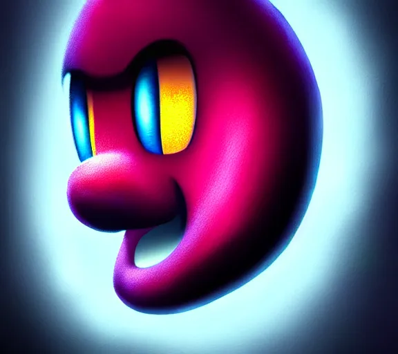 Prompt: photorealistic kirby digital painting art, realistic texture and lights, twisted world, scary