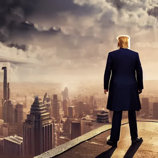 Image similar to donald trump, dramatic lighting, cinematic, establishing shot, extremely high detail, foto realistic, cinematic lighting, post processed, concept art, high details, cinematic, 8k resolution, beautiful detailed, photorealistic, digital painting, artstation, concept art, smooth, sharp focus, artstation trending, octane render, unreal engine