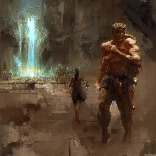 Prompt: the first gods, craig mullins