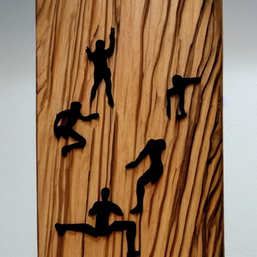 Prompt: a wood masterpiece symbolizing climbing