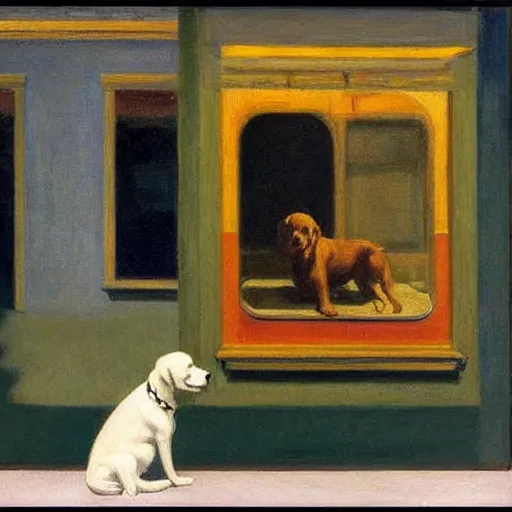 Image similar to The dog and the jewelry by Edward hopper