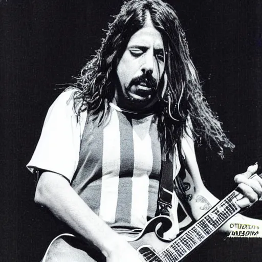 Prompt: 2 1 yo dave grohl 1 9 9 4 rock tour photograph, rollingstone magazine