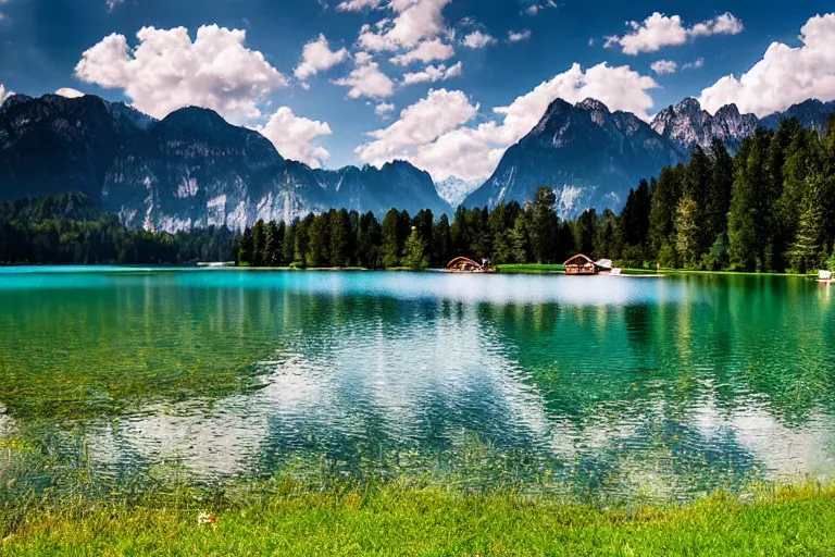 Prompt: Toblach Lake, Trentino-Alto Adige, Italy