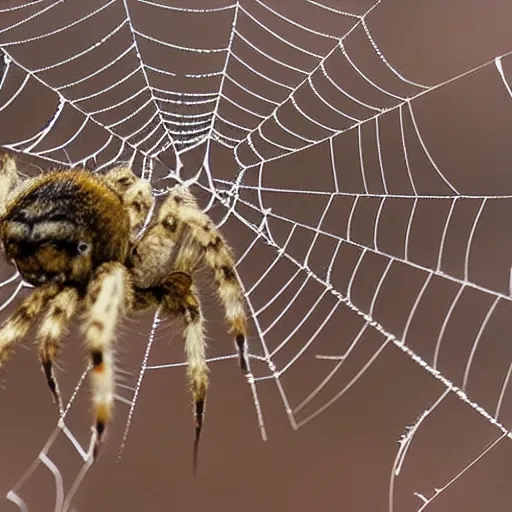 Image similar to spider weaves a web in the form of a sheep