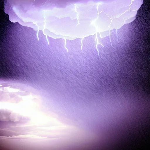 Prompt: thunder storm caught inside a bubble, lightning, clouds, rain inside a bubble digital art trending on artstation