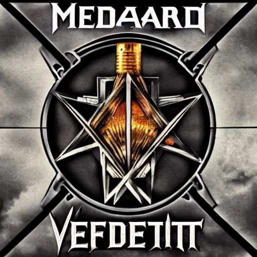 Image similar to megadeth album cover, band name,