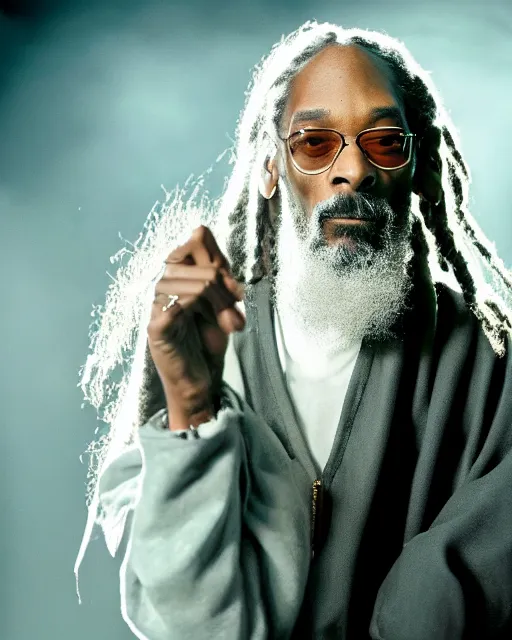 Image similar to Snoop Dogg in the role of Gandalf the Grey in the Sheer, film still, amazing short, 8K, IMAX, ultra detailed