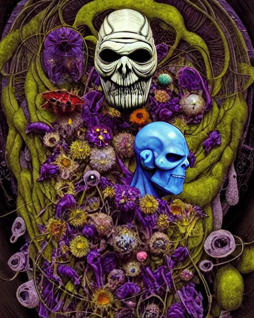 Image similar to the platonic ideal of flowers, rotting, insects and praying of cletus kasady carnage thanos dementor doctor manhattan chtulu mandelbulb mandala spirited away bioshock davinci the witcher, d & d, fantasy, ego death, decay, dmt, psilocybin, art by anders zorn and giuseppe arcimboldo