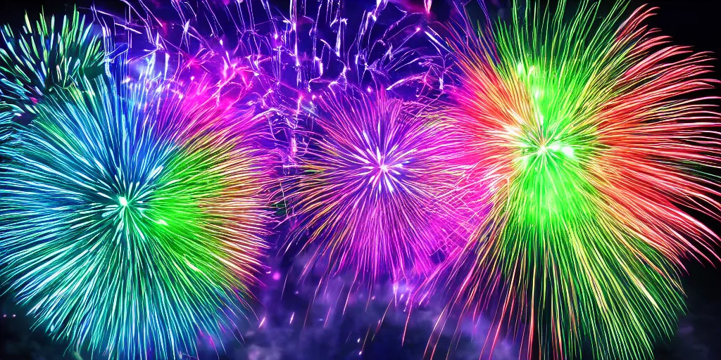 Image similar to rgb fireworks bursting in the sky form shapes the resemble ( ( ( ( ( baby yoda ) ) ) ) ). 8 k, 4 k, hq, 3 d render, digital art, dramatic lighting, comedy, science fiction, hyper realistic, ultra detailed.