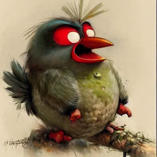 Image similar to ( ( ( ( ( bomb, angry bird. muted colors. ) ) ) ) ) by jean - baptiste monge!!!!!!!!!!!!!!!!!!!!!!!!!!!