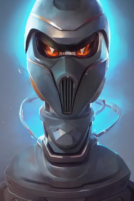 Image similar to epic mask helmet robot ninja portrait stylized as fornite style game design fanart by concept artist gervasio canda, behance hd by jesper ejsing, by rhads, makoto shinkai and lois van baarle, ilya kuvshinov, rossdraws global illumination radiating a glowing aura global illumination ray tracing hdr render in unreal engine 5